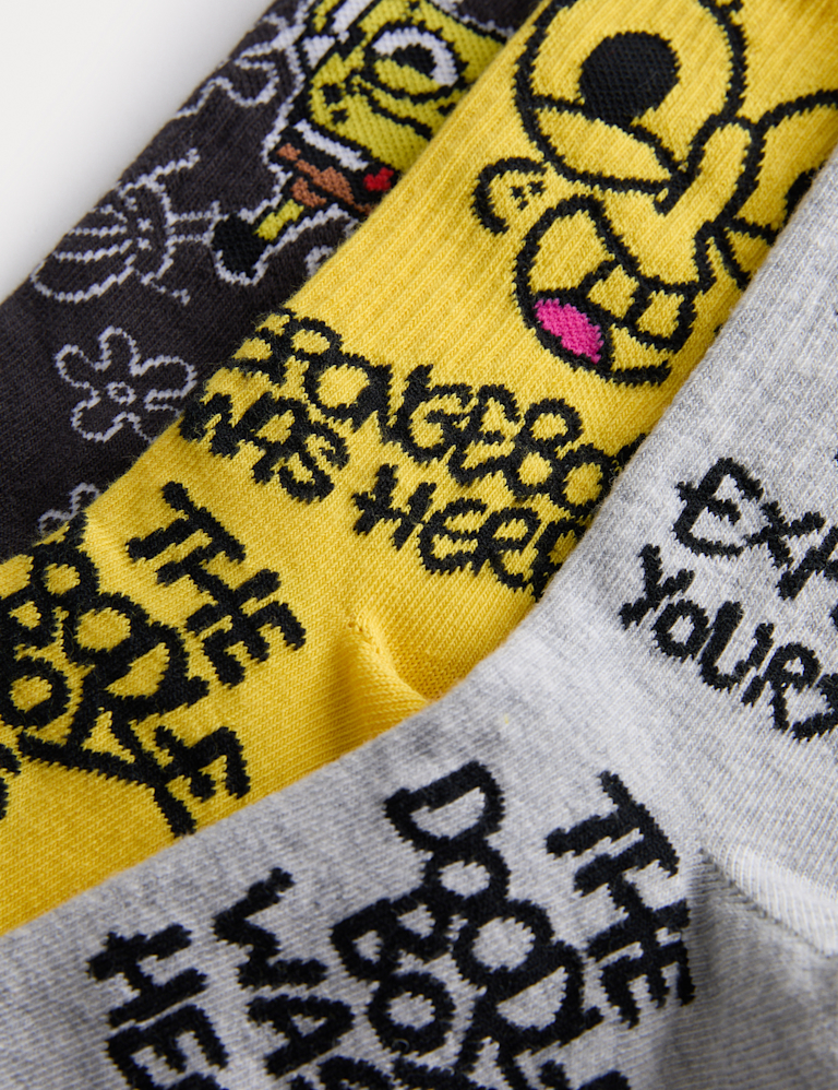 3pk Doodle Boy x Spongebob™ Sports Socks (6 Small – 7 Large)