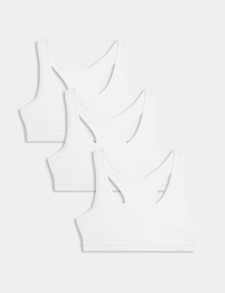 3pk Cotton Rich Crop Tops (6-16 Yrs)