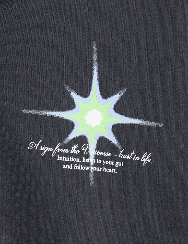 Cotton Rich Star Sign Graphic Zip Hoodie (6-16 Yrs)