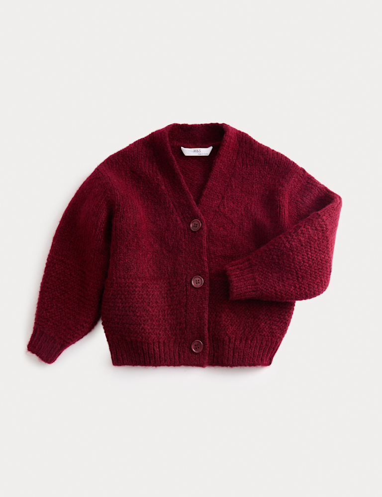Chunky Knit V-Neck Textured Cardigan (2-10 Yrs)