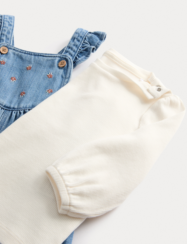 2pc Cotton Rich Denim Dungaree Outfit (0-3 Yrs)