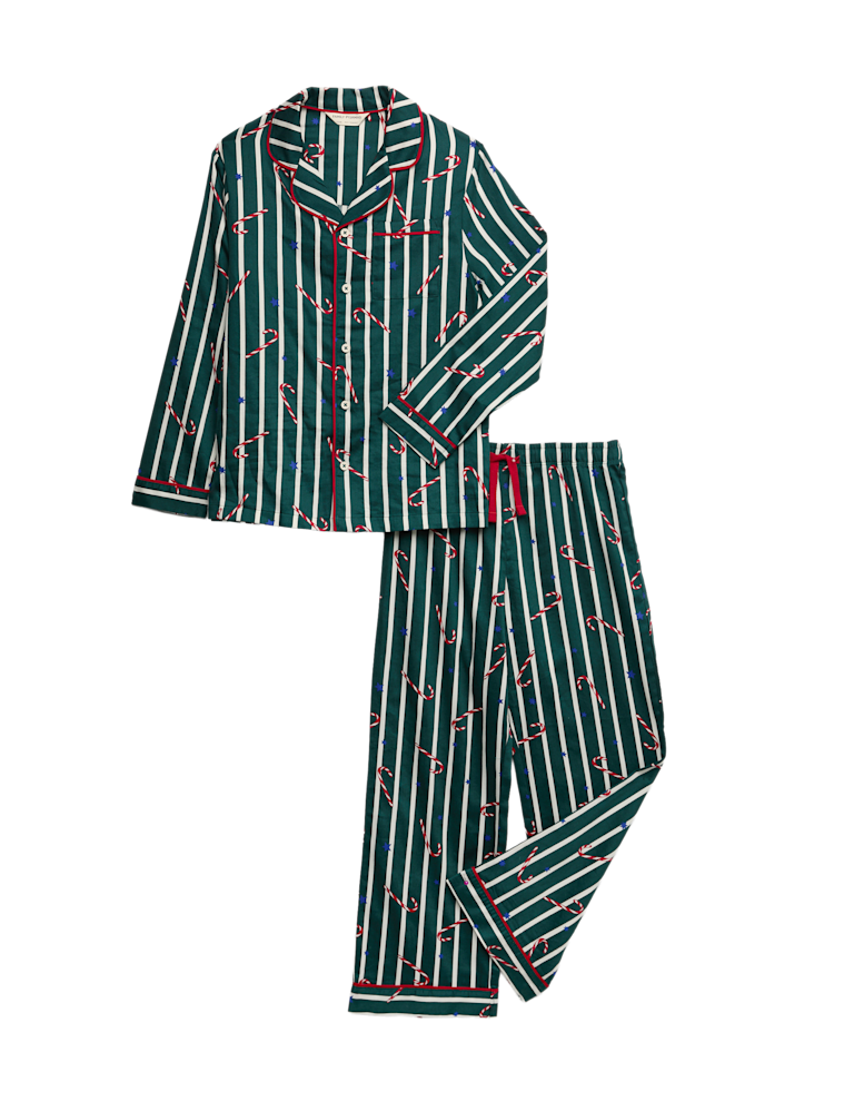 Pure Cotton Candy Cane Family Christmas Pyjamas (1-16 Yrs)