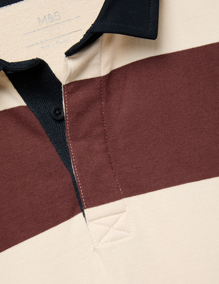 Pure Cotton Striped Rugby Top (6-16 Yrs)