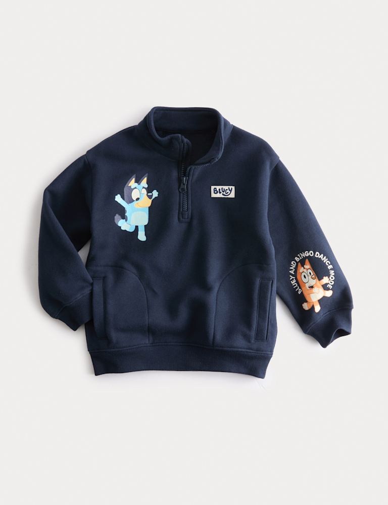 Cotton Rich Bluey™ Half Zip Sweatshirt (2-8 yrs) Cotton Rich Bluey™ Half Zip Sweatshirt (2-8 yrs)