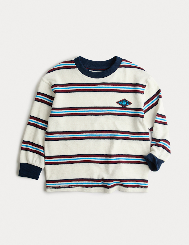 Pure Cotton Textured Striped Long Sleeve Top (2-8 Yrs) Pure Cotton Textured Striped Long Sleeve Top (2-8 Yrs)