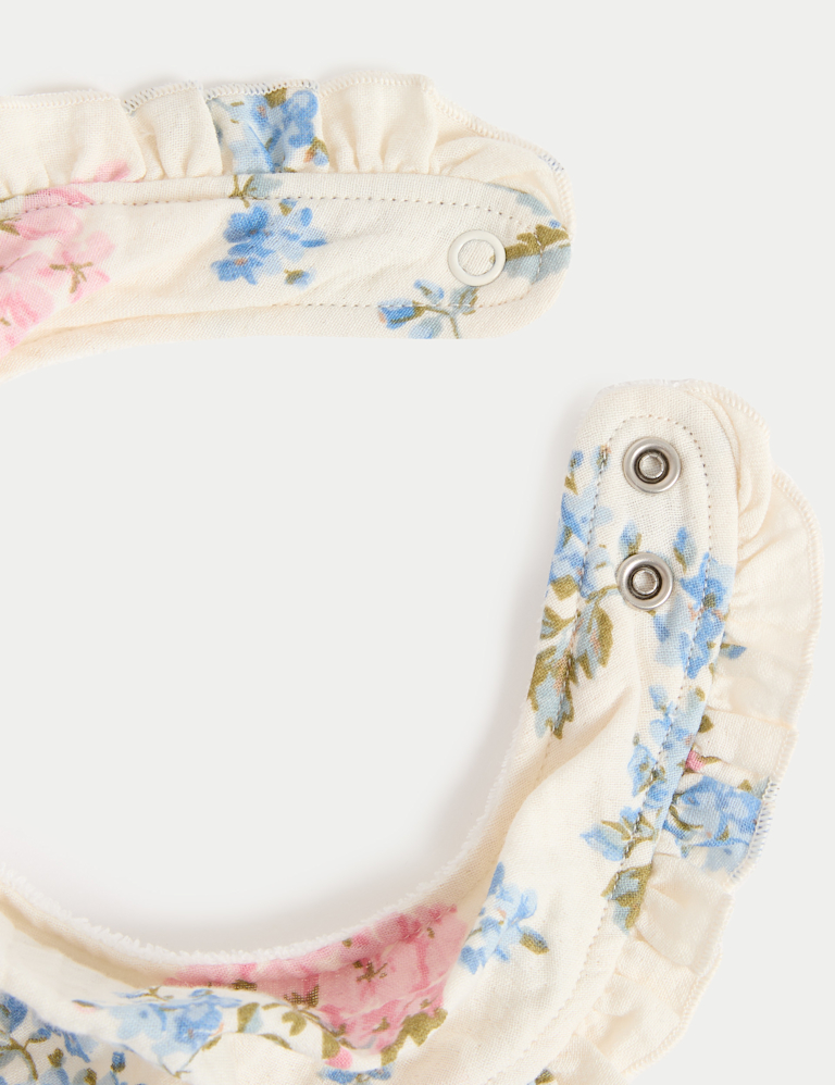 3pk Cotton Rich Floral Bibs
