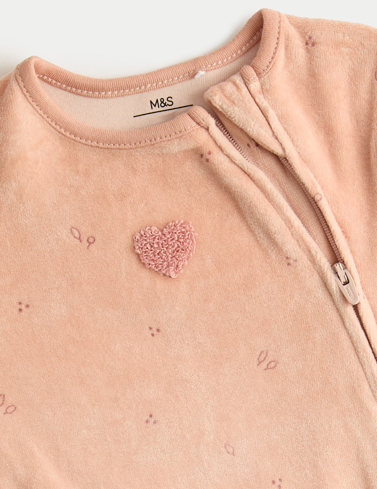 2pk Cotton Rich Velour Bunny Sleepsuits (0-3 Yrs)