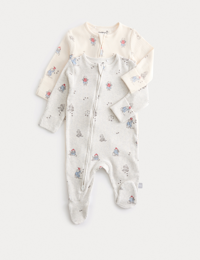 2pk Cotton Rich Paddington™ Sleepsuits (6½lbs-3 Yrs)