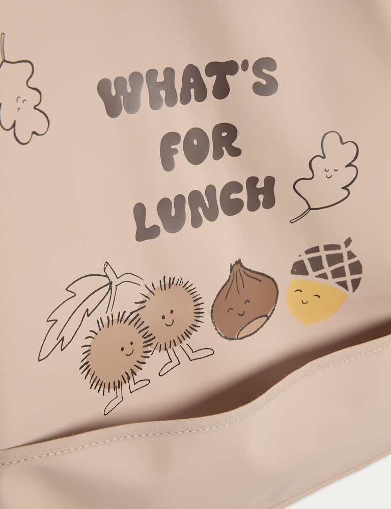 Long Sleeved Acorn Print Feeding Bib (6 Mths – 3 Yrs)