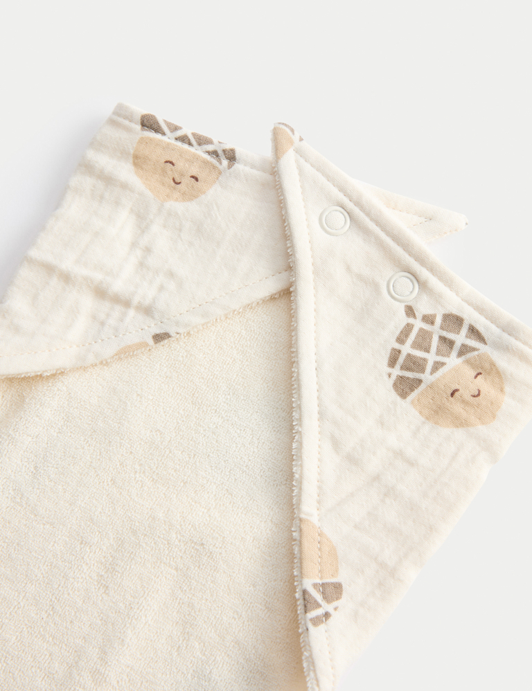 3pk Cotton Rich Acorn Print Bibs