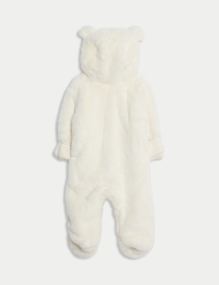 Faux Fur Hooded Pramsuit (0-12 Mths)