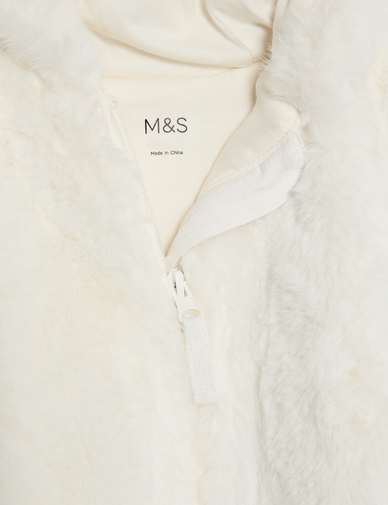 Faux Fur Hooded Pramsuit (0-12 Mths)