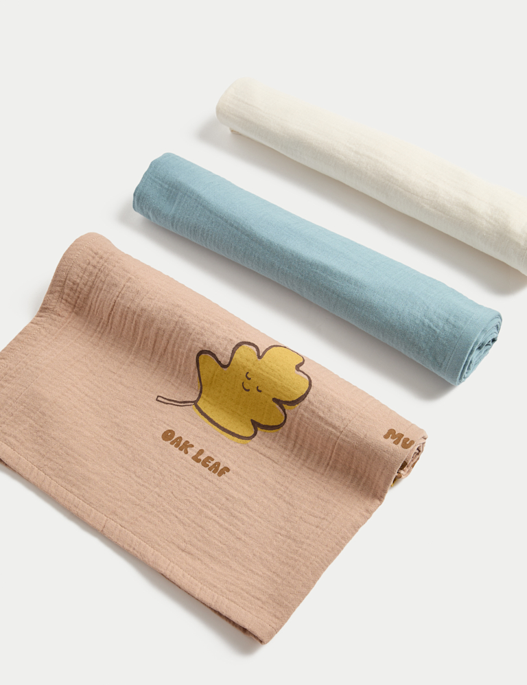 3pk Pure Cotton Muslins 3pk Pure Cotton Muslins