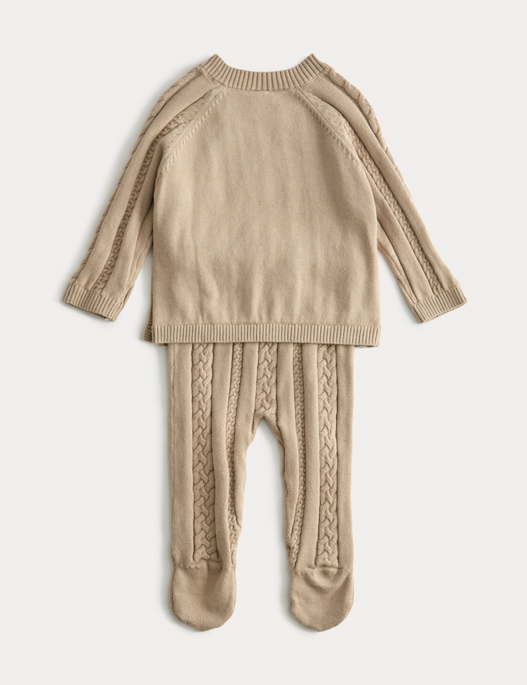 2pc Pure Cotton Knitted Crawler Outfit (0-12 Mths)