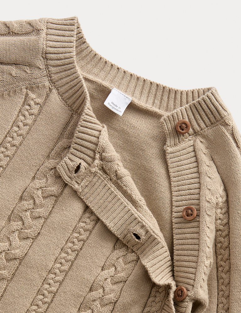 2pc Pure Cotton Knitted Crawler Outfit (0-12 Mths)