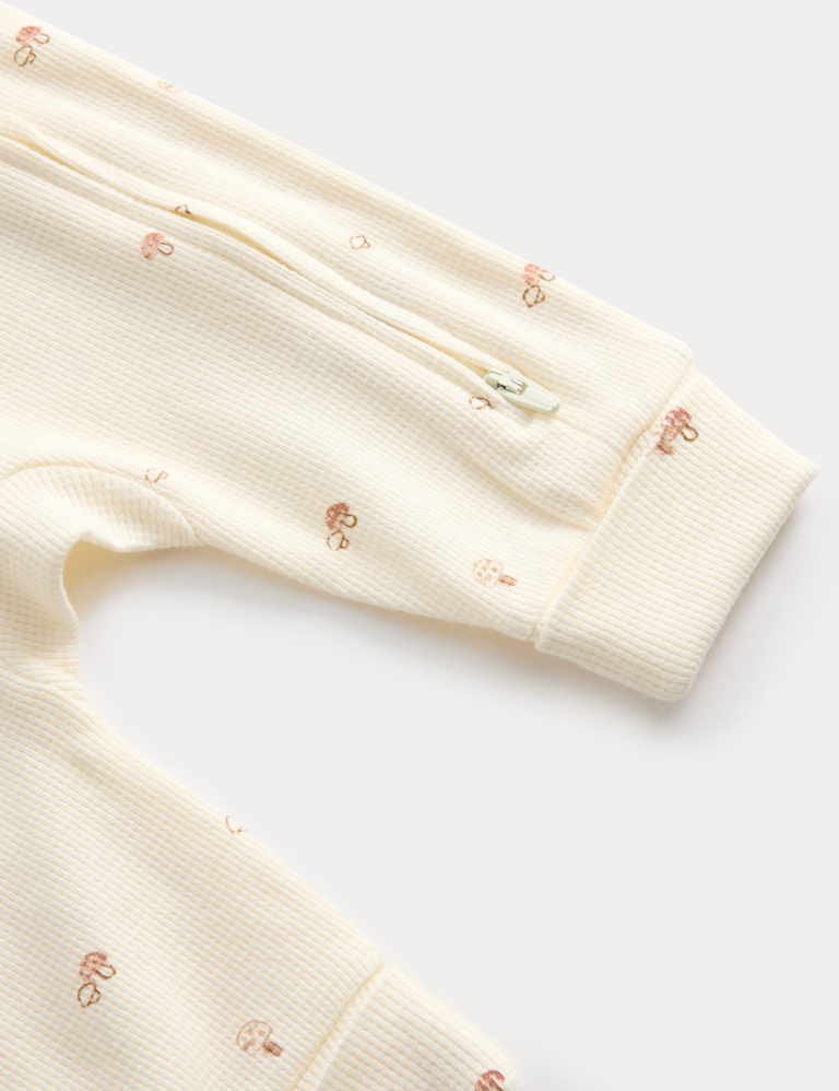 3pk Pure Cotton Acorn Print Zip Sleepsuits (6½lbs-3 Yrs)