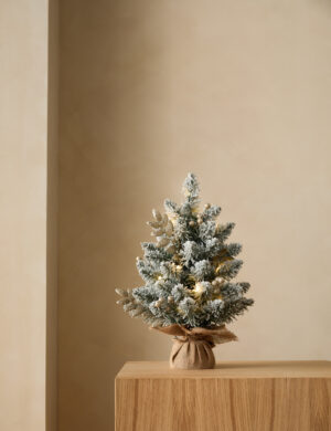 1.5ft Pre-Lit Glam Snowy Christmas Tree