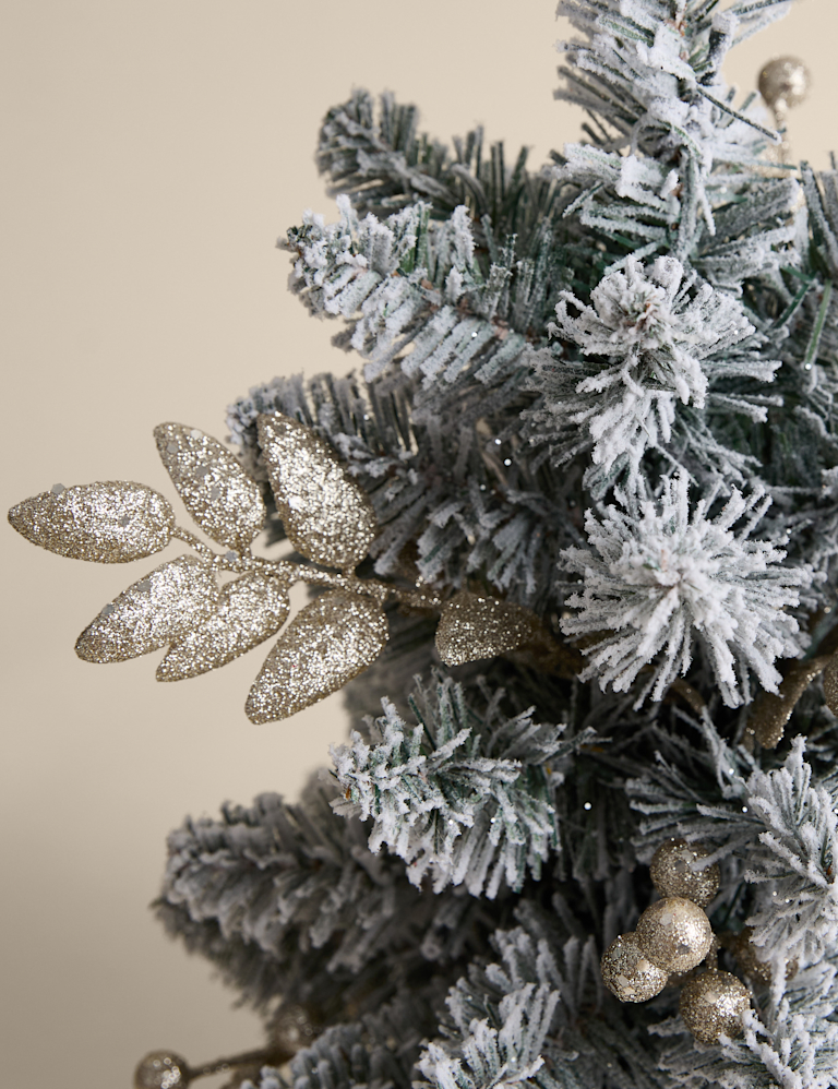 1.5ft Pre-Lit Glam Snowy Christmas Tree