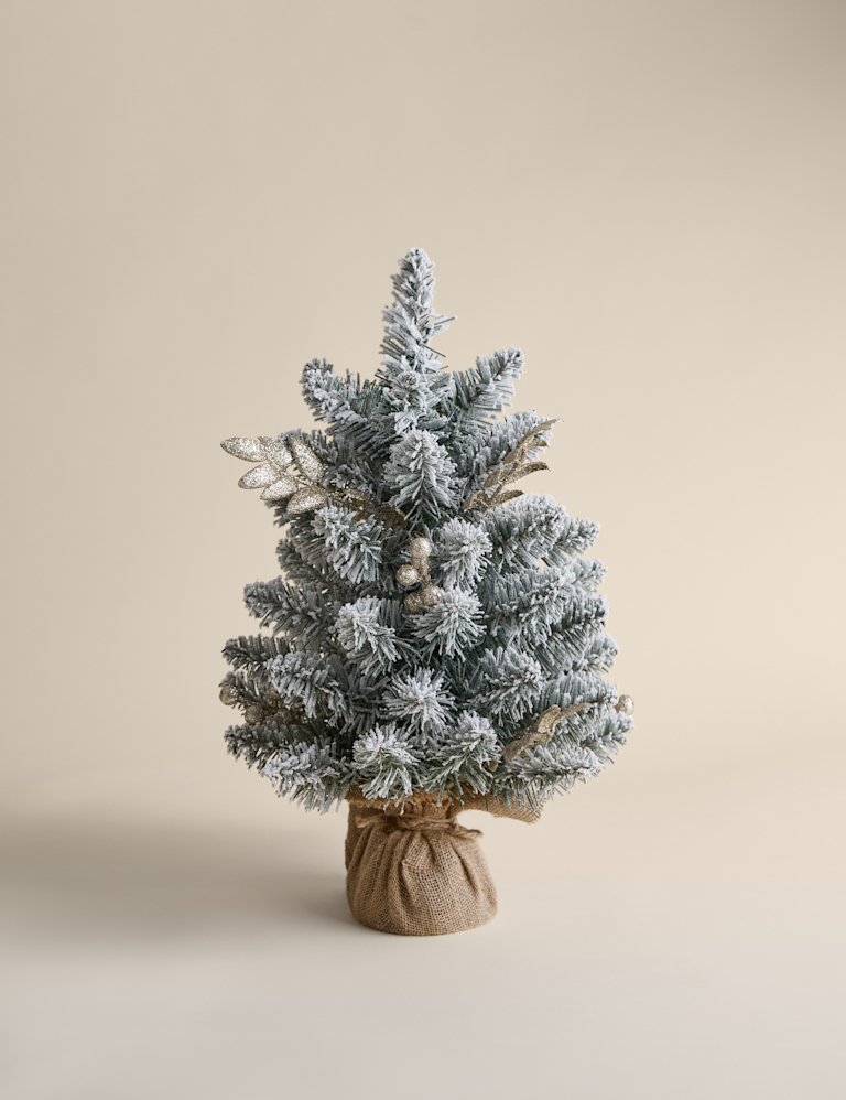 1.5ft Pre-Lit Glam Snowy Christmas Tree