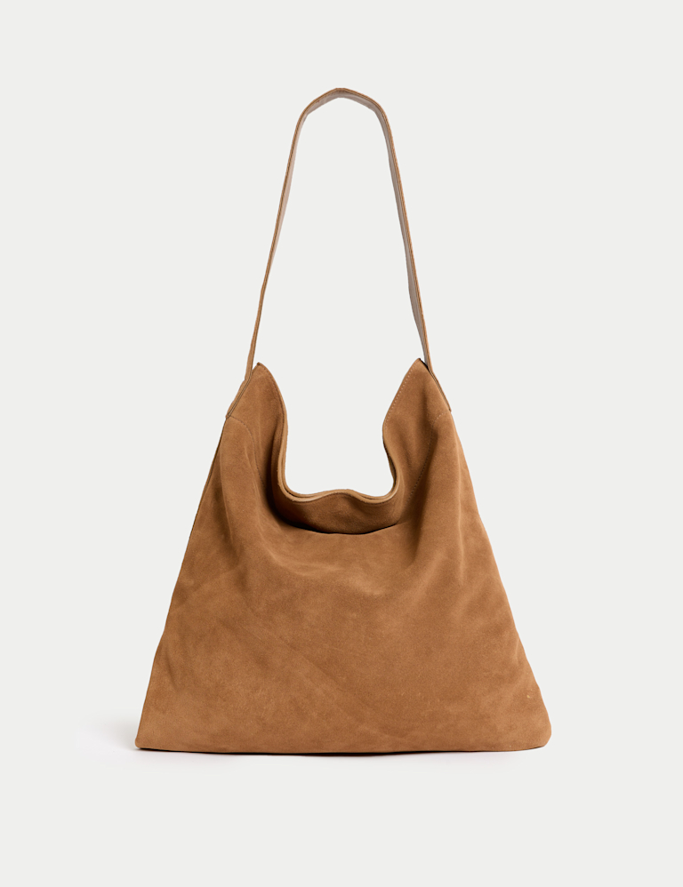 Suede Top Handle Shoulder Bag