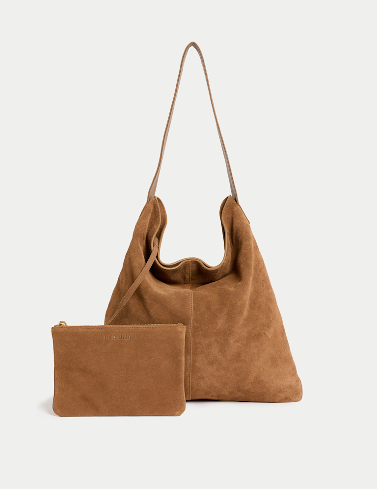 Suede Top Handle Shoulder Bag