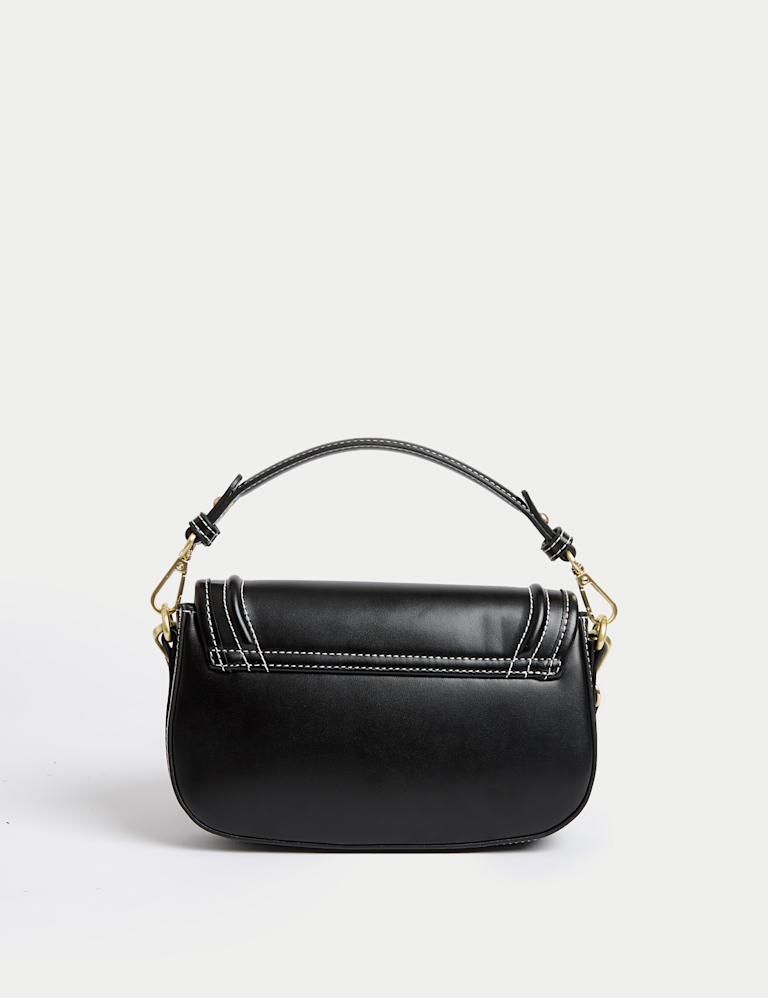 Faux Leather Saddle Bag