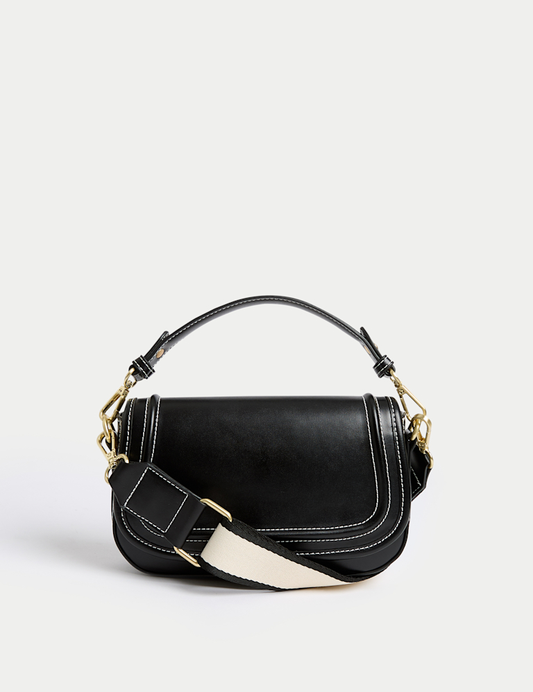 Faux Leather Saddle Bag