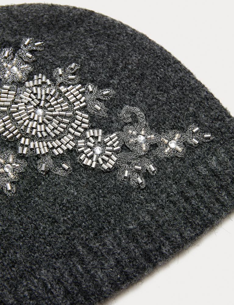 Embellished Beanie with Wool