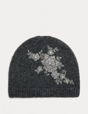 Embellished Beanie with Wool