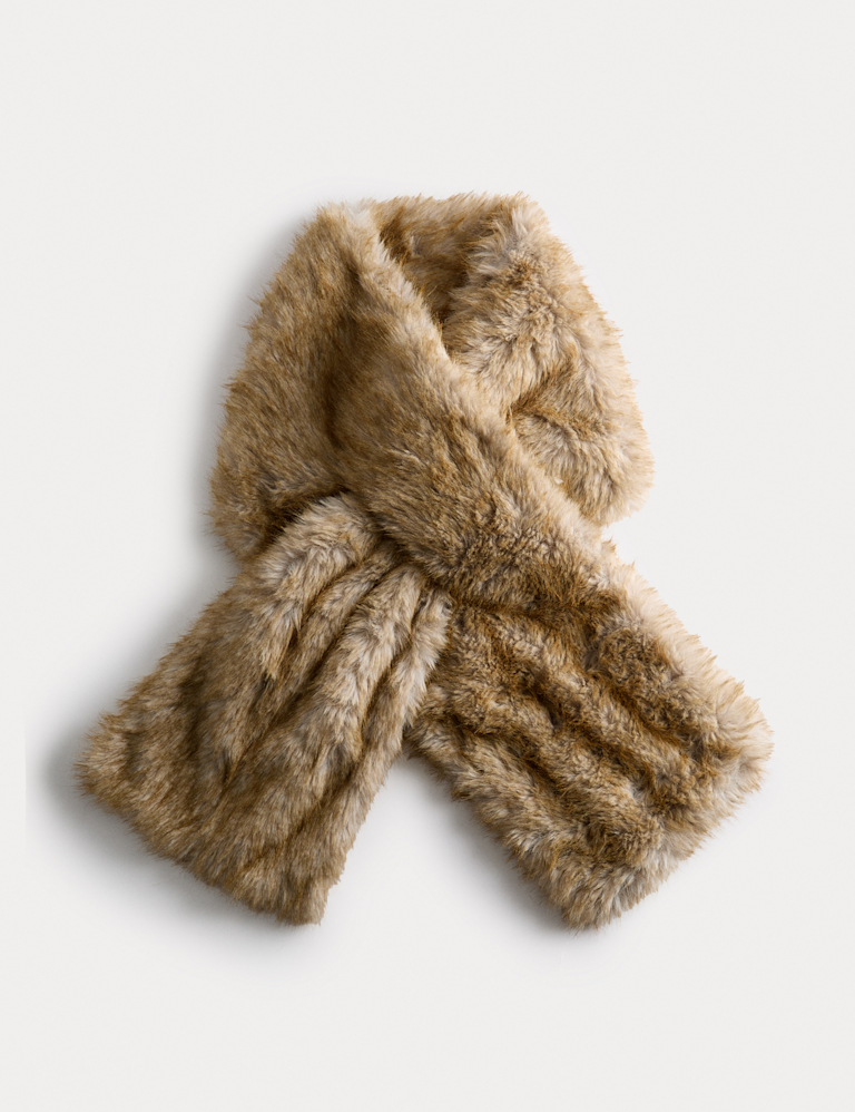 Faux Fur Tipped Scarf