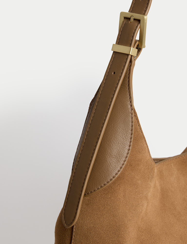 Suede Top Handle Shoulder Tote