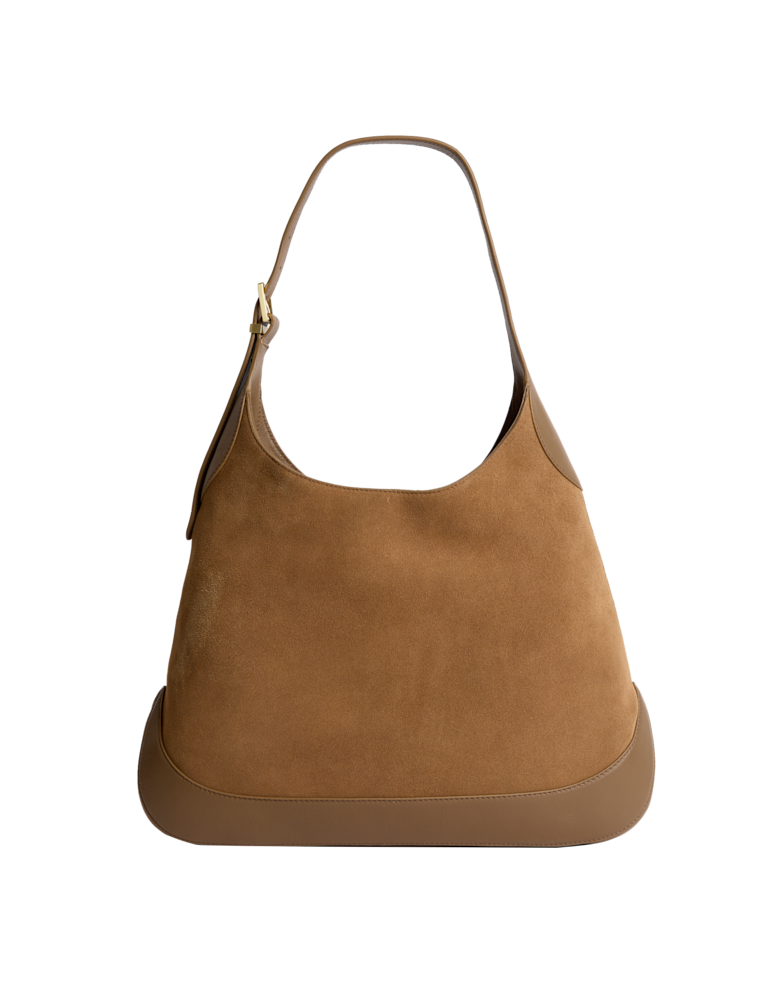 Suede Top Handle Shoulder Tote