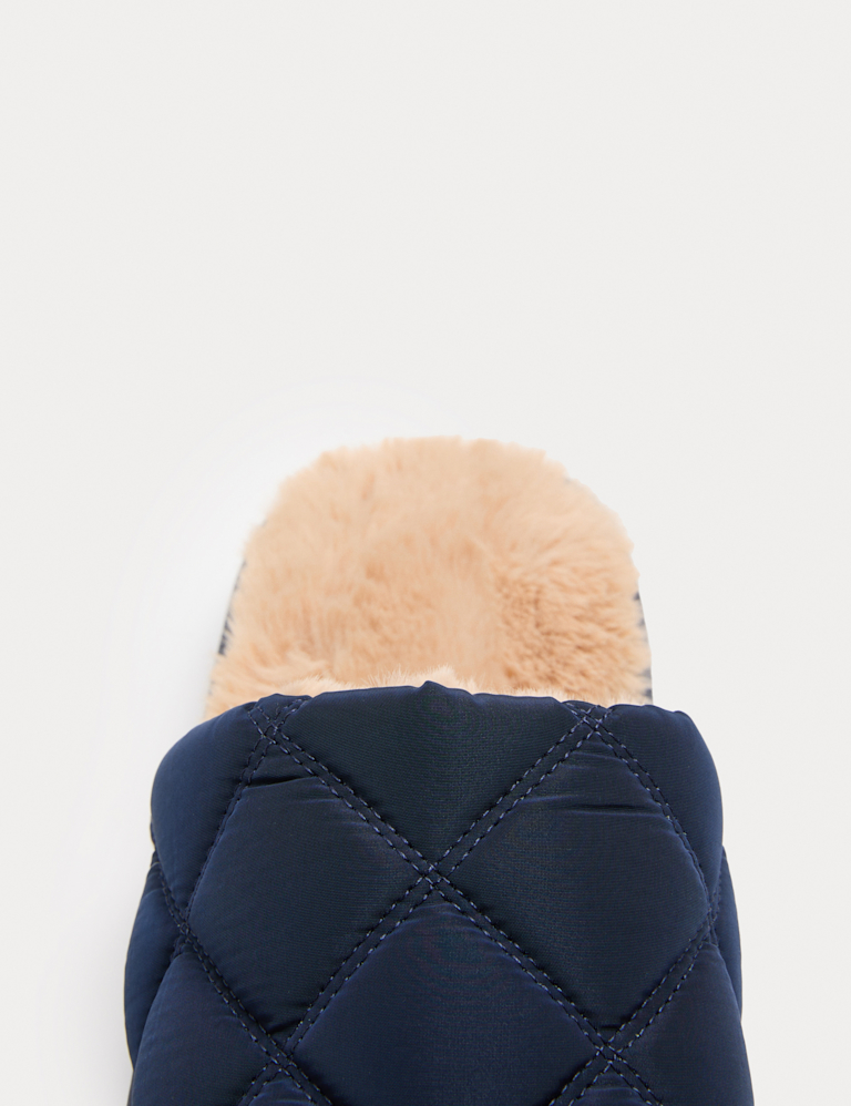 Quilted Mule Slippers with Secret Support