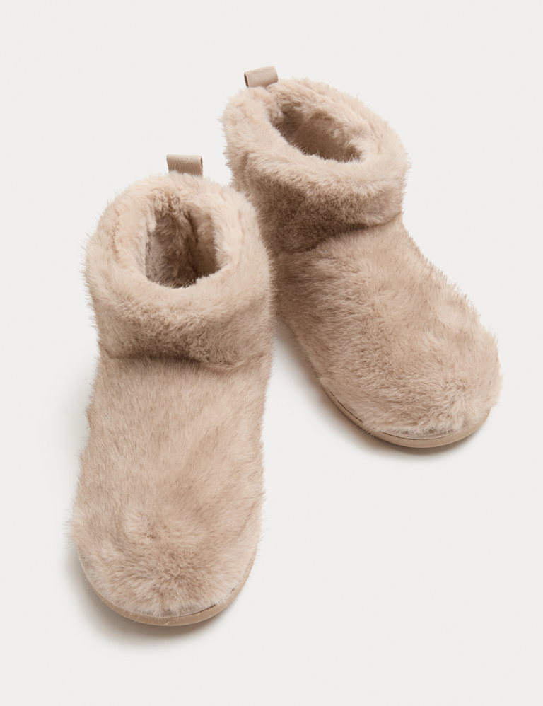 Faux Fur Slipper Boots