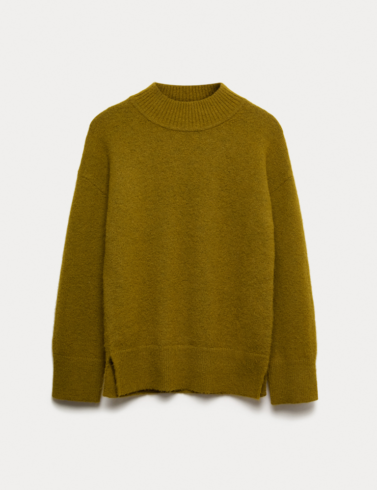 Funnel Neck Relaxed Jumper With Wool