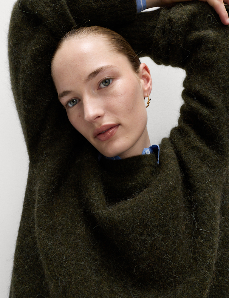 Alpaca Blend Textured Relaxed Jumper