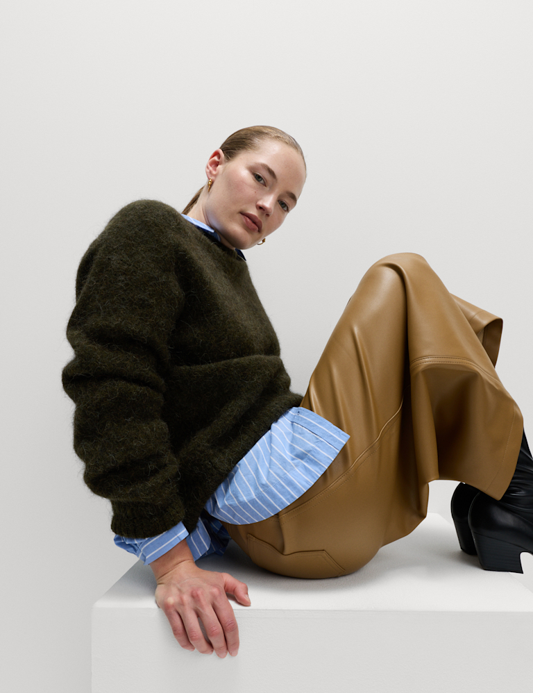 Alpaca Blend Textured Relaxed Jumper