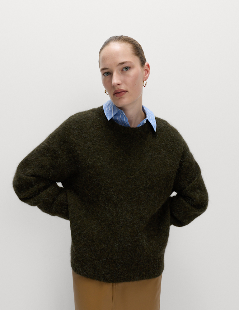 Alpaca Blend Textured Relaxed Jumper