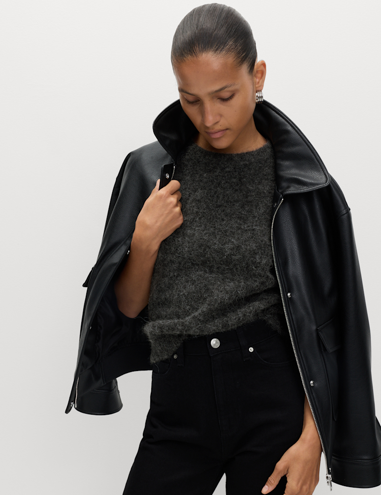 Brushed Alpaca Blend Knitted Top