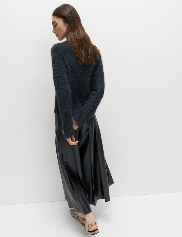 Textured Crew Neck Cardigan