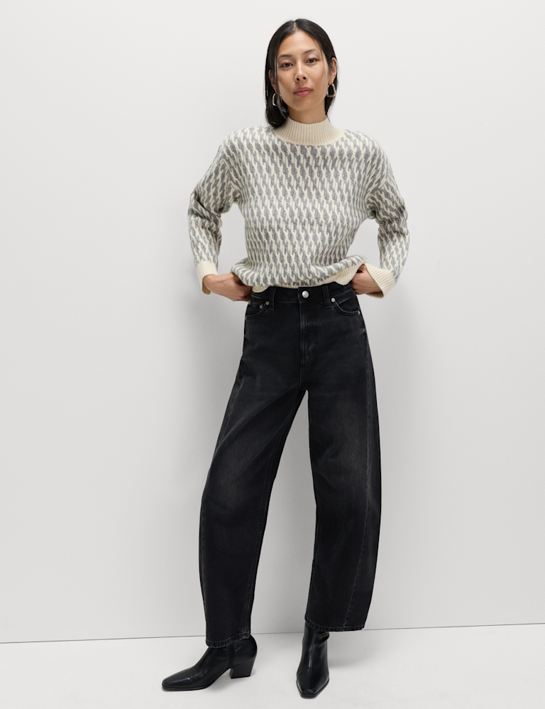 Cloud-Yarn Twisted Cable High Neck Jumper Cloud-Yarn Twisted Cable High Neck Jumper