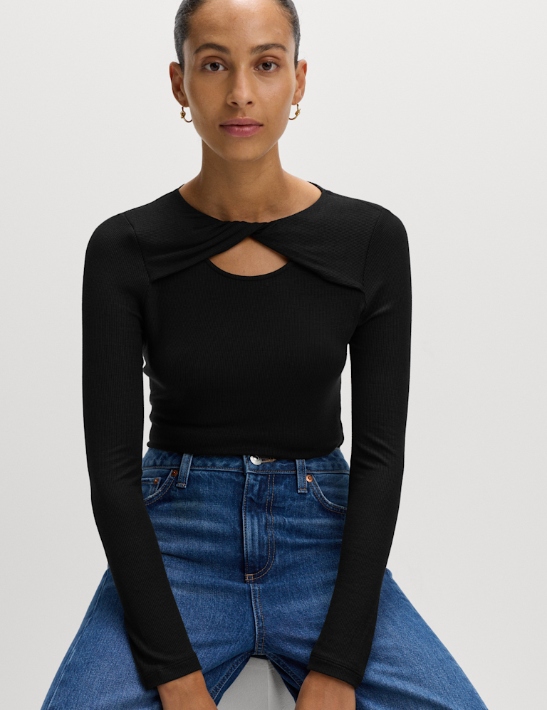 Ribbed Twist Front Top Ribbed Twist Front Top
