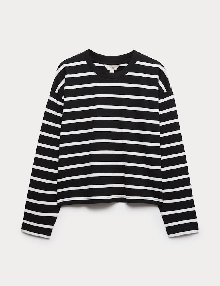 Pure Cotton Striped Boxy Top Pure Cotton Striped Boxy Top