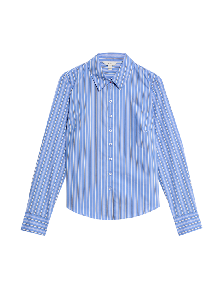 Cotton Rich Striped Fitted Shirt