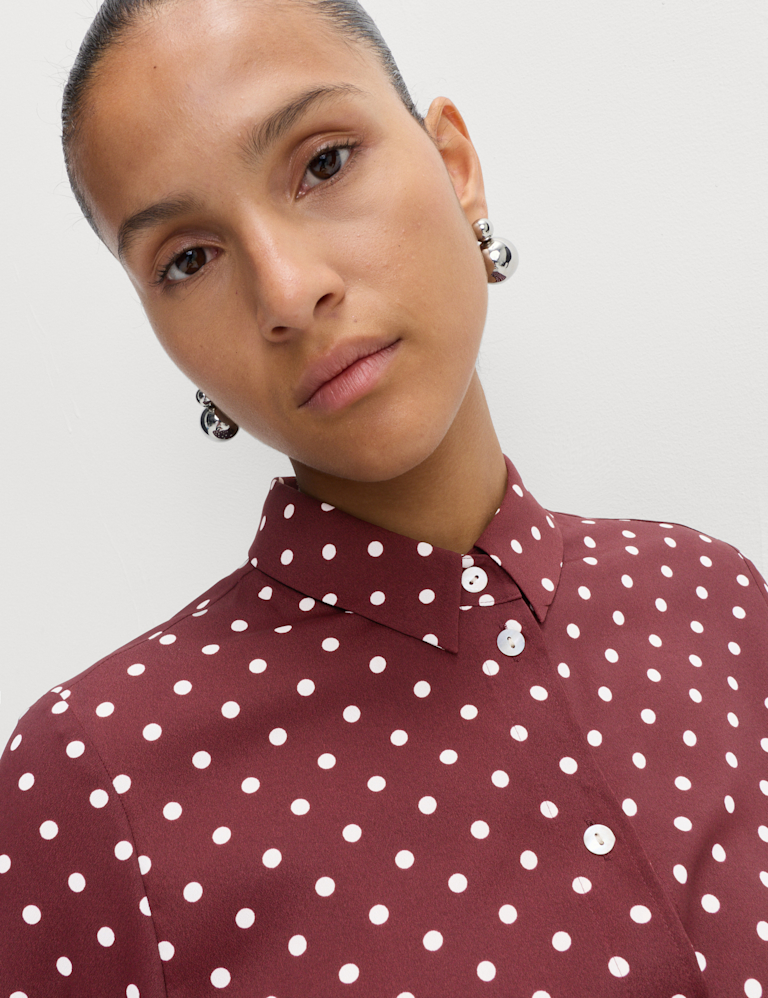 Printed Collared Button Through Shirt