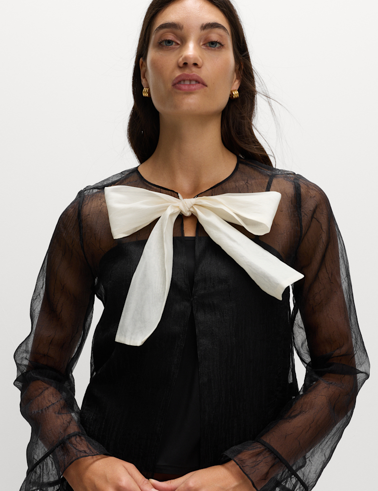 Organza Tie Neck Top Organza Tie Neck Top