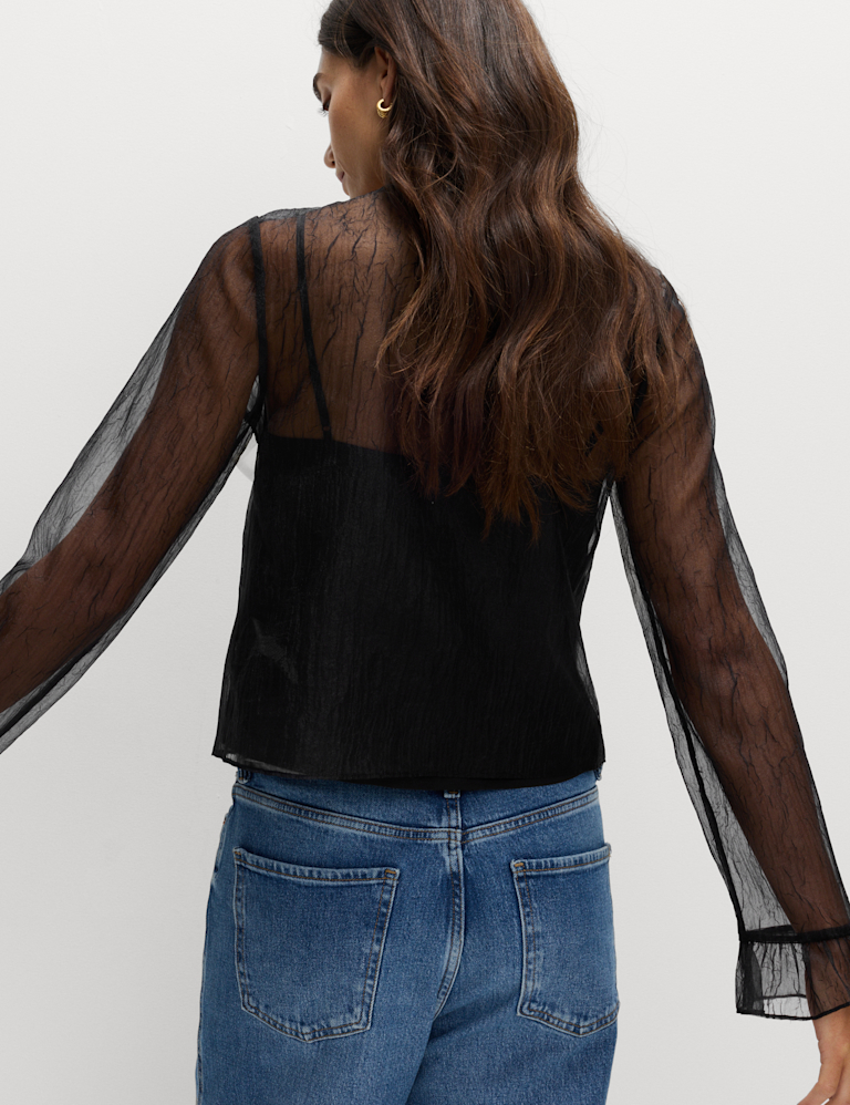 Organza Tie Neck Top