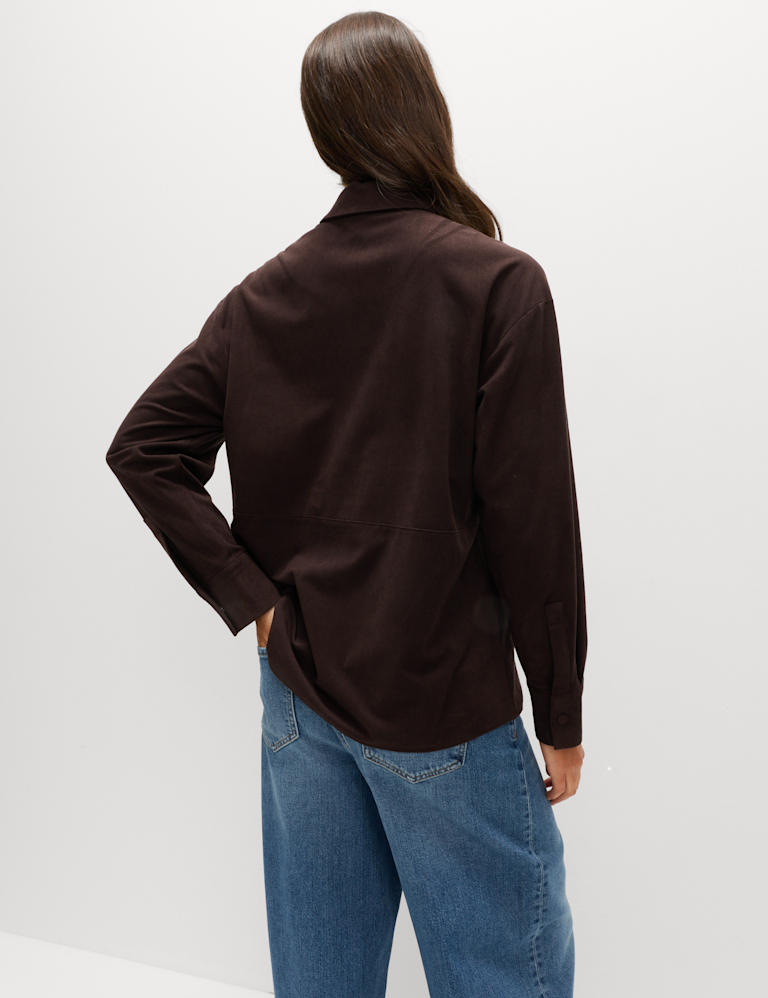 Suedette Collared Shirt