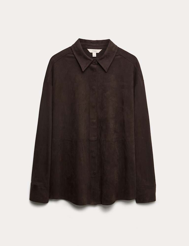 Suedette Collared Shirt
