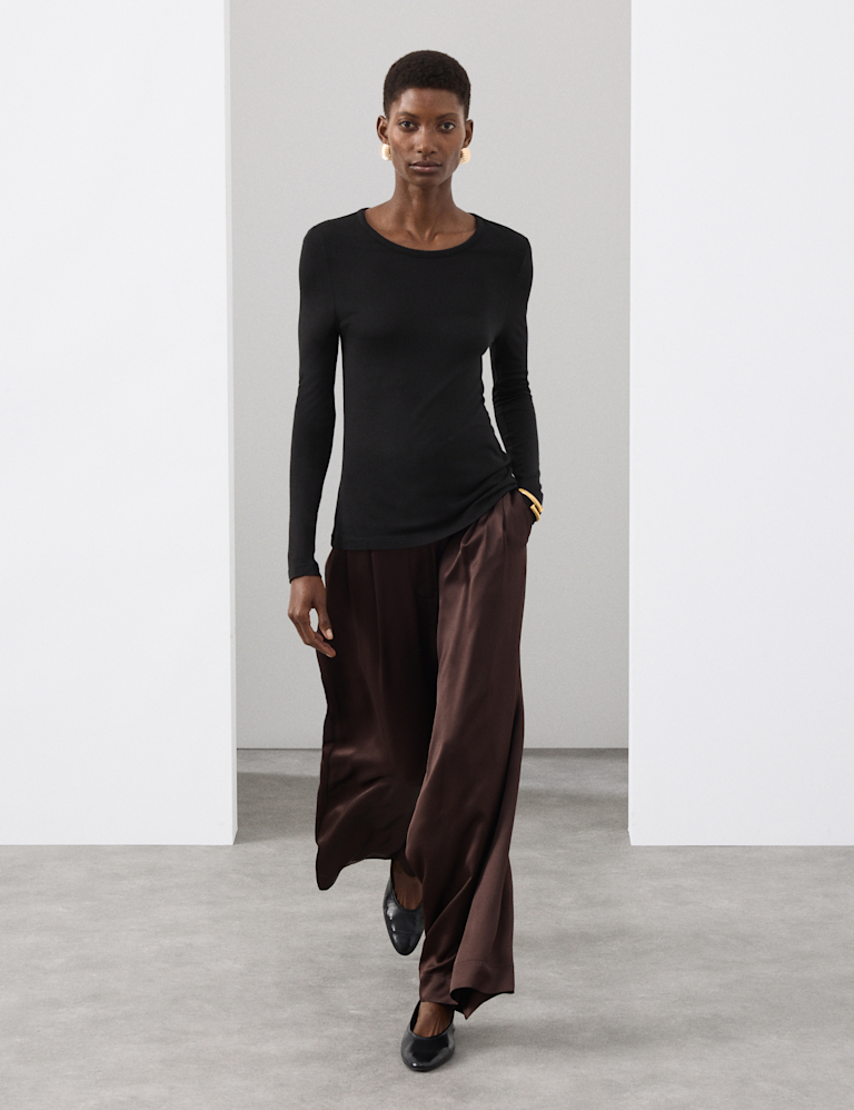 Crew Neck Top with Silk